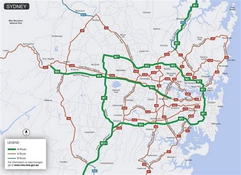 Sydney Toll Roads Map Map Of Sydney Toll Roads Australia