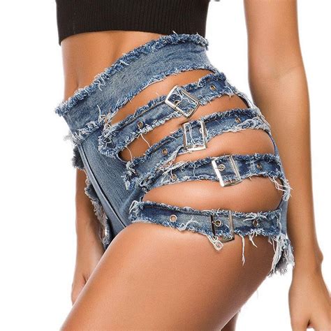 Sexy Femmes Denim Shorts Jeans Déchiré Une Jupe Taille Haute Pour Femme Été Gothique Gothique