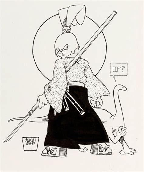 A Pair Of Original Unpublished Usagi Yojimbo Drawings By Stan A Pair