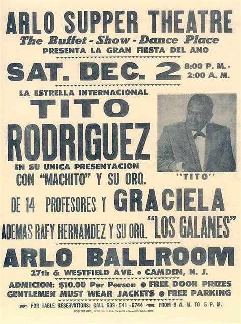 The Late Great Tito Rodriguez Poster Música Latina Salseros Musica