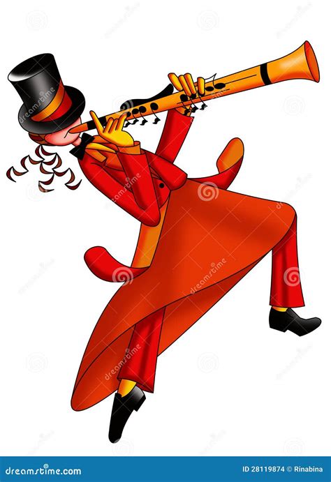 Clarinet Player Silhouettes Vector Illustration