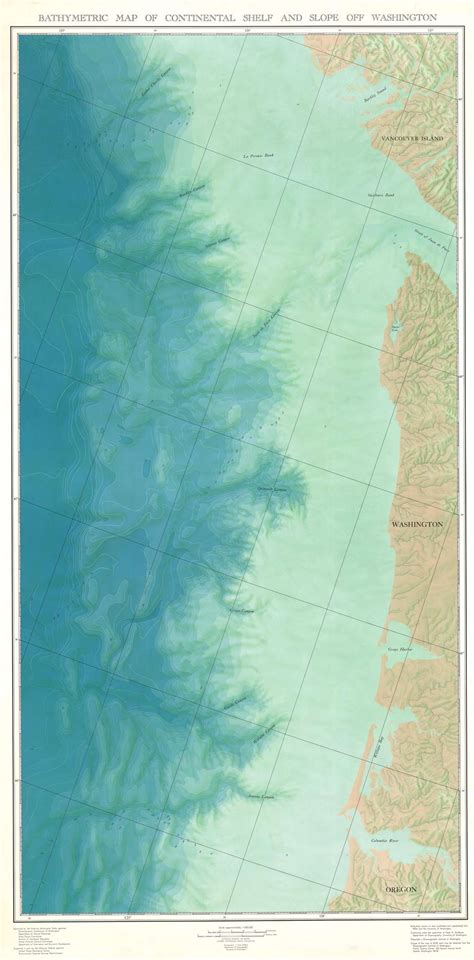Bathymetric Map Of Continental Shelf And Slope Off Coast Of Washington