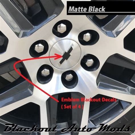 2019 2020 Chevy Silverado 1500 Center Cap Wheel Emblem Bowtie Blackout