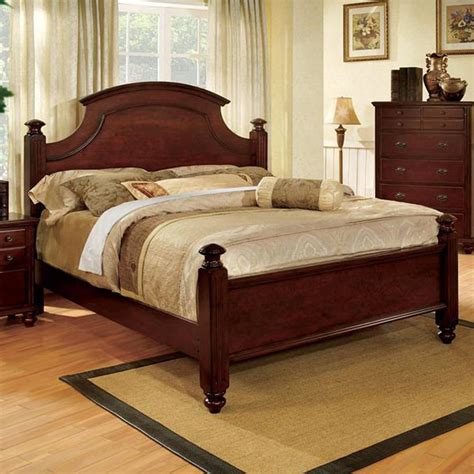 Furniture Of America Gabrielle Cherry King Poster Bed At Lowes Com