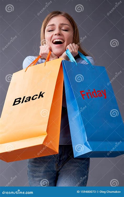 Black Friday Shopping And Commerce Concept Sake And Discount Woman