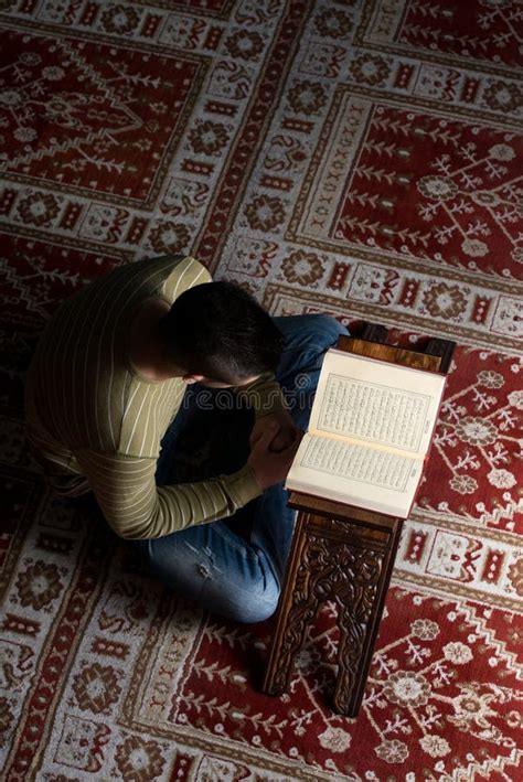 Muslim Man Is Reading The Koran Stock Image Image Of Arabic Arabian