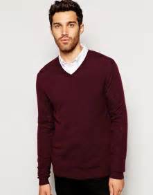 Burgundy V Neck Sweater Asos Brand Merino V Neck Sweater Where To