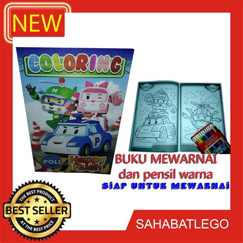 Easy free robocar poli coloring page to download. Jual Buku Mewarnai Buku Gambar Robocar Poli Dan Pensil ...