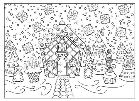 christmas gingerbread house  sweets coloring pages