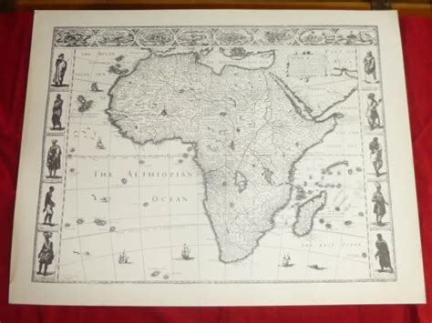Large Africa Map With Different African Peoples Reproduction Of 1626