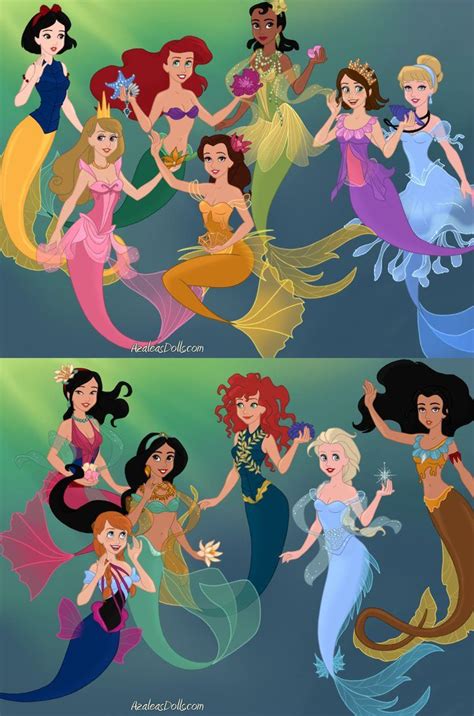 Disney Princesses As Mermaids By Arielknight Disney Princesses As Mermaids All Disney