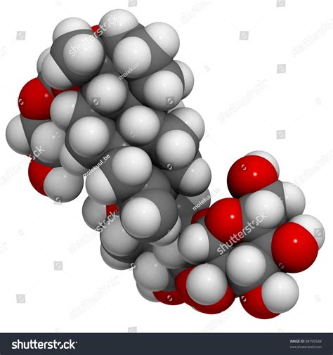 Stevioside Natural Sweetener Molecule Chemical Structure Stock Photo