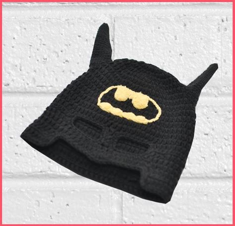 Batman Crocheted Hat Crochet Baby Hats Crochet Hats Crochet Baby