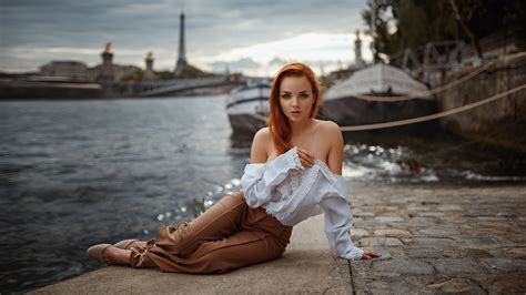 georgy chernyadyev women ekaterina sherzhukova redhead tan lines tanned riverside
