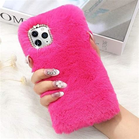 L Fadnut For Iphone 11 Case Cute Girly Faux Fur Case With