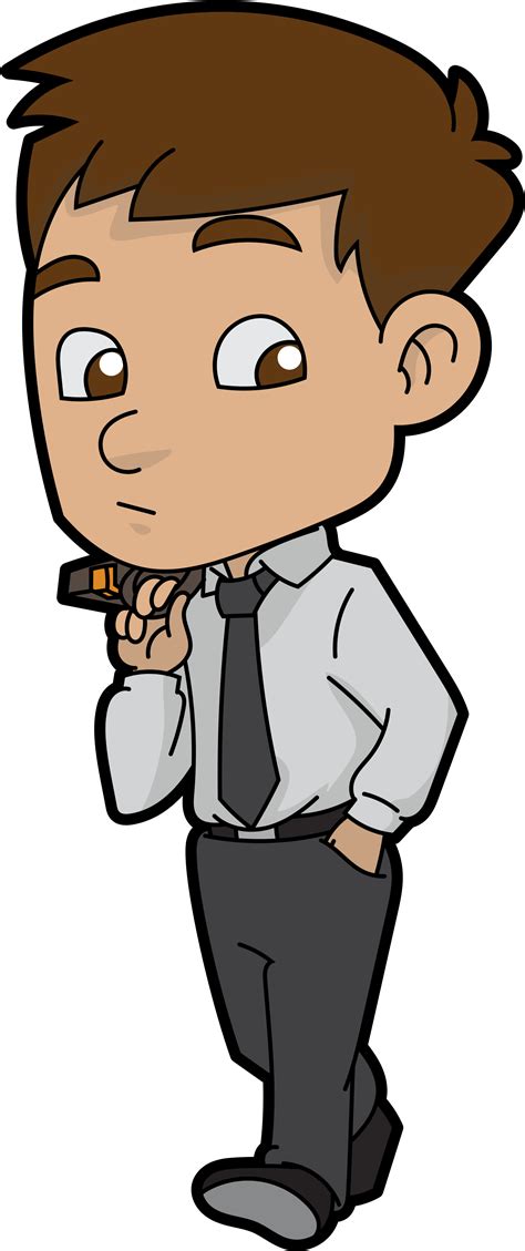 File While Walking Cartoon Businessman Svg Wikimedia Curious Person Cartoon Png Clipart Full