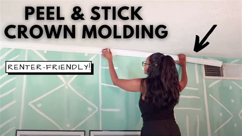 Peel And Stick Crown Molding Installation Renter Friendly Youtube