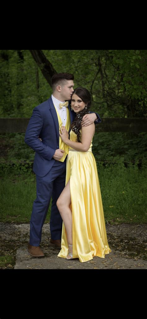 Yellow Gown And Blue Tux Formal Prom Dresses Yellow Navy Blue Prom