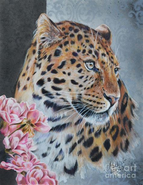 Leopard And Roses Painting By Lachri