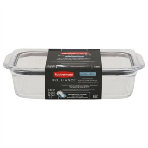 Rubbermaid® Brilliance™ Glass Rectangular Food Storage Container Clear 8 Cup Smith’s Food