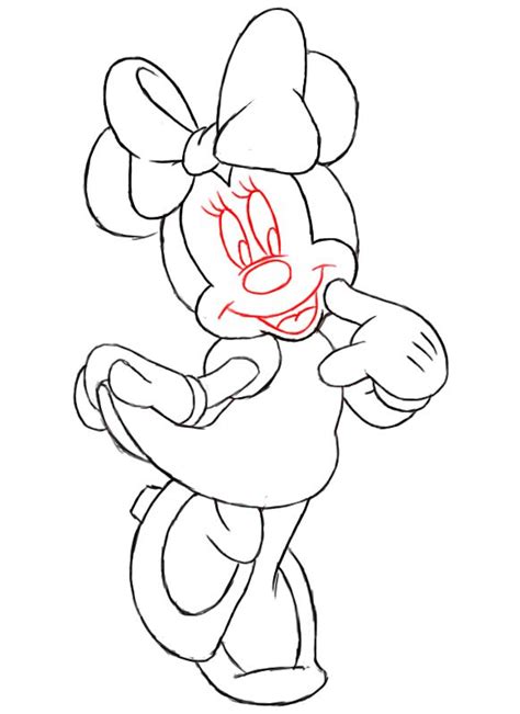 How To Draw Minnie Mouse Draw Central Minnie Mouse Drawing Mouse