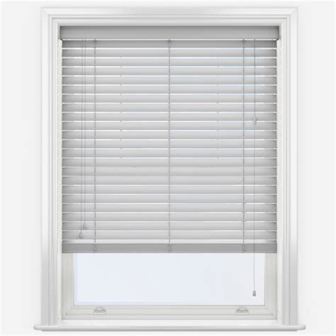 Dove grey faux wood venetian blinds (with tapes) premium composite faux wood blinds; WoodLux French Grey Faux Wood Venetian Blind | Blinds Direct