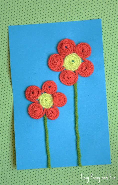 Yarn Flower Craft Easy Peasy And Fun