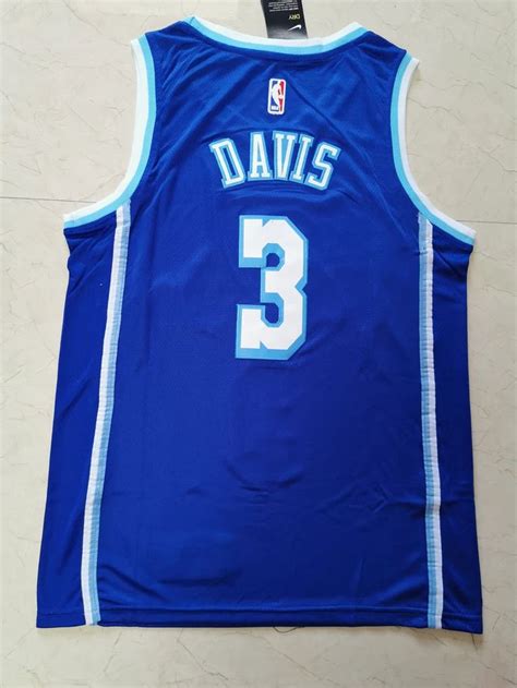 Lakers 14 danny green jersey blue 2019 20 classic edition. Men 3 Anthony Davis Jersey Blue Los Angeles Lakers ...
