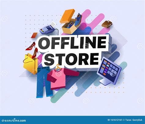 Modern Offline Store Banner Stock Vector Illustration Of Poster