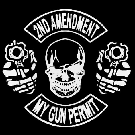 2nd Amendment Guns Skull Sticker