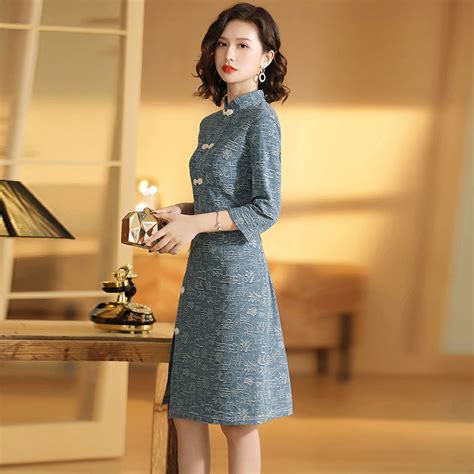 How well do you know chinese characters? Modern Chinese Characters Print Qipao Cheongsam Dress ...