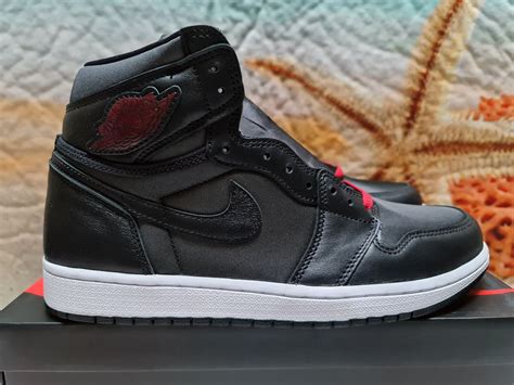 Jordan 1 Retro High Black Satin Gym Red Aftermarket