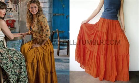 Lily James Mamma Mia Orange Skirt Lily James Wows In Strapless