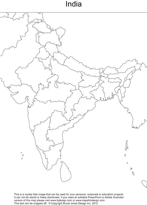 Blank Political Map Of India Printable Graphics