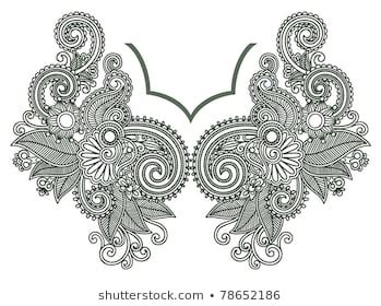 Neckline Embroidery Fashion Stock Vector Royalty Free 78652186