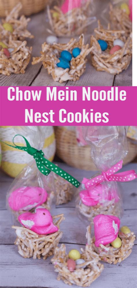 An easy easter dessert that's kid friendly and adults will love to eat! Chow Mein Noodle Bird Nest Cookies Recipe For Easter