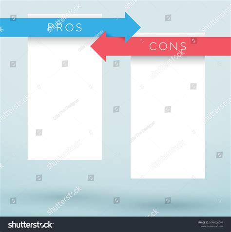 Arrows Red Blue Pros Cons Comparison Stock Vector Royalty Free