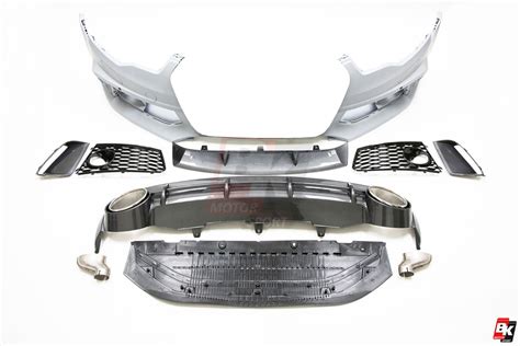 Bkm Front Bumper Kit With Rear Diffuser Rs Style Carbon Fits Audi A C Bk Motorsport