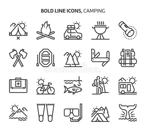 Editable Line Icons Camping Stock Illustrations 554 Editable Line