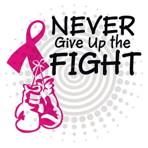 Never Give Up The Fight 2 Breast Cancer Awareness Vinyl Decal Sticker