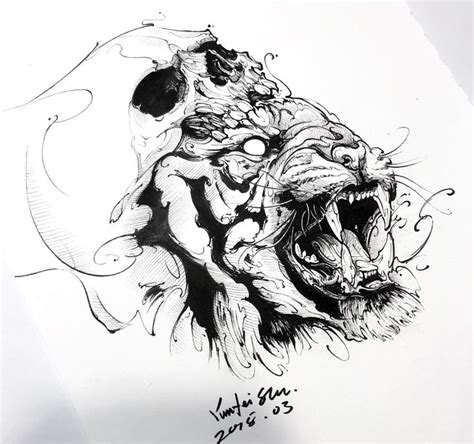 Skull And Tiger Head Tattoo Studio Tattoos Instagram