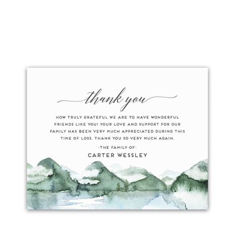 Digital Funeral Thank You Card Template Customized With Your Wording