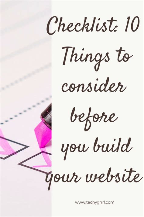 Checklist 10 Things To Consider Before You Build Your Website