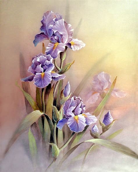 Purple Iris Flowers Art Print Of Original Water Color Etsy Iris
