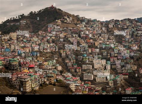 Urban Sprawl In The Himalayan Foothills In The Shimla District Stock