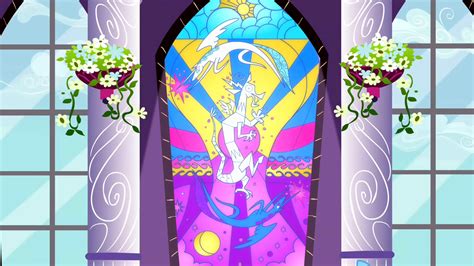 Image Celestia And Luna Depicted On Stain Glass Defeating Discord