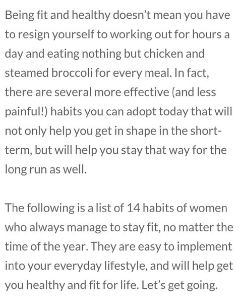 14 habits of women that stay fit musely