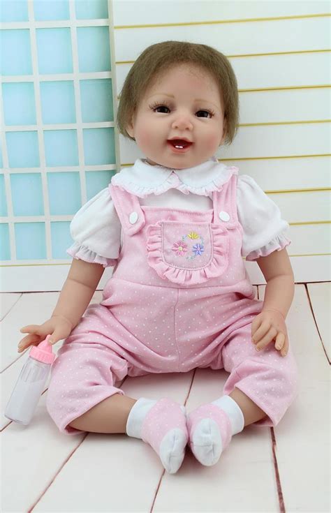 Soft Silicone Baby Reborn Doll For Sale 22 Inch Smiling Real Lifelike