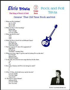 There a multiple choice questions and scammer or not questions. Elvis+Presley+Printable+Trivia | Trivia for seniors, Music ...