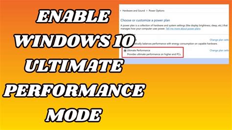 How To Enable Windows 10 Ultimate Performance Mode Youtube